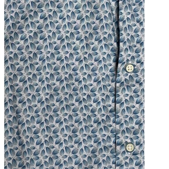 ROBERT GRAHAM BLUE FOLIAGE/LEAVES SHORT SLEEVE BUTTON DOWN 100% COTTON SHIRT‎ XL - Picture 3 of 5